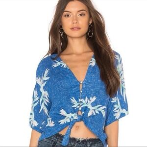 RAILS Thea Bird of Paradise Linen Blend Top Size S